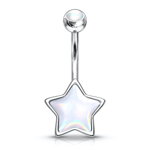 Evie Star Sparkling Stone Navel Ring - Picture 1 of 1
